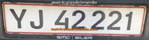 Matrícula de Dinamarca desde 1976