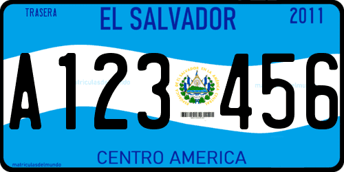 Matrícula de coche de El Salvador desde 2011