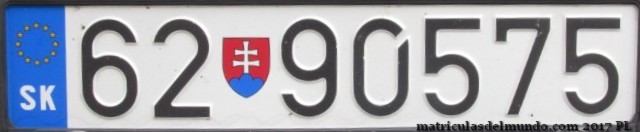 Matrícula de coche militar de Eslovaquia de 2012