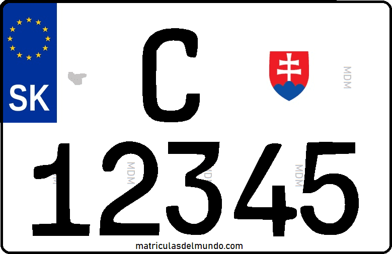 Matrícula cuadrada de vehículo importado individualmente con letra C