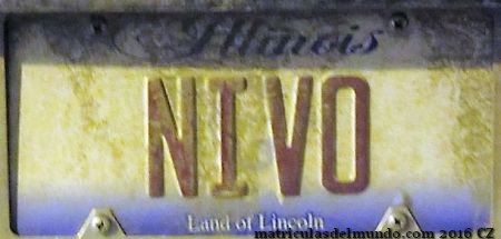 Matrícula americana de coche de Illinois del sistema antiguo personalizada NIVO