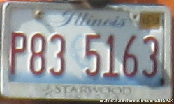 Matrícula americana de coche de Illinois del sistema antiguo para motocicleta