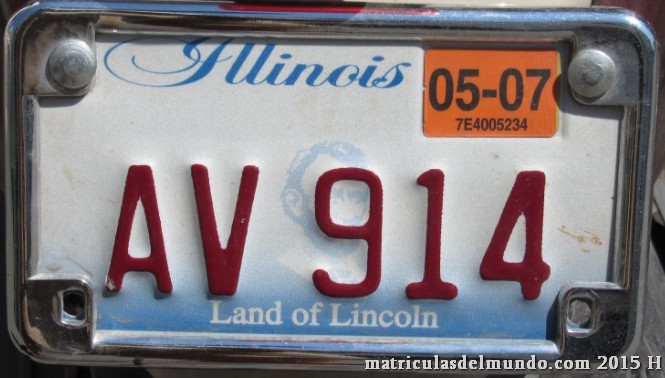 Matrícula americana de motocicleta de Illinois pequeña