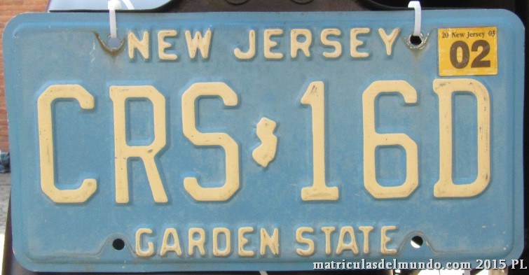 Matrícula de coche de Nueva Jersey antigua azul GARDEN STATE 1985