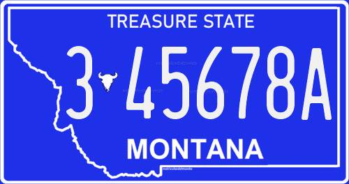 matricula de coche de Montana actual Treasure State