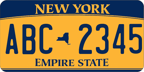 matriculas americana de coche de Nueva York con fondo amarillo EMPIRE STATE