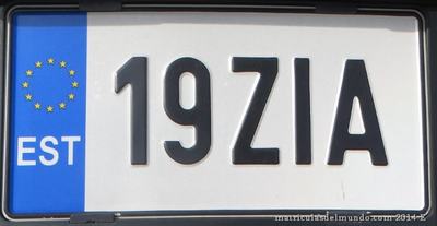 Matrícula de coche Estonia de formato reducido con letra Z