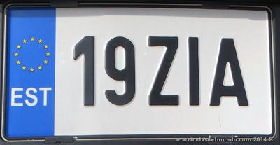 Matrícula de coche Estonia de formato reducido con letra Z
