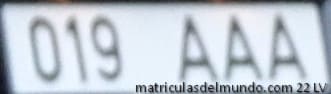 Matrícula de Estonia del parlamento con letras AAA sin eurobanda