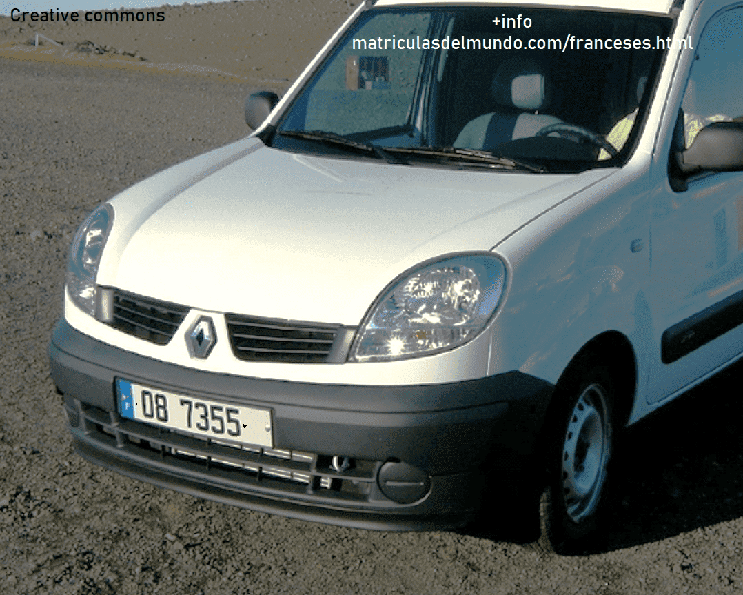 Renault Kangoo blanca con matrícula de TAAF y de Islas Kerguelen
