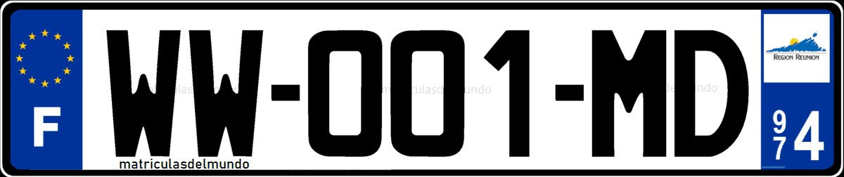 Matrícula de coche provisional con letras WW al principio