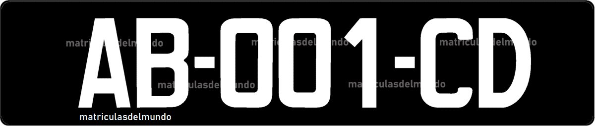 Matrícula de vehículo histórico de Francia con fondo negro