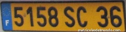 Matrícula francesa del departamento 36