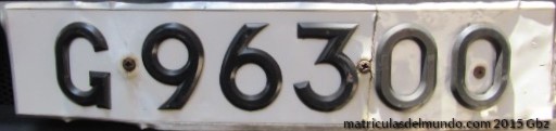 Matrícula delantera de Gibraltar anterior a 2001