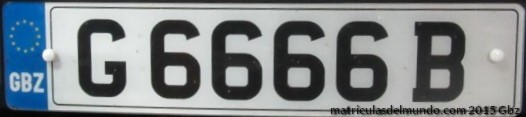 Matrícula delantera de Gibraltar posterior a 2001