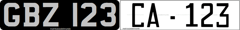 Matrícula de coche de Gibraltar antigua para circular por España y Gibraltar