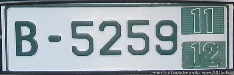 matrícula de coche de ejemplo verde de exportación de Grecia B5259