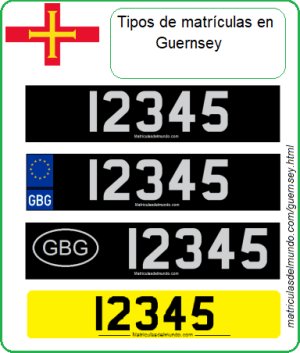 Cómo son los diferentes tipos de matrículas en Guernsey?