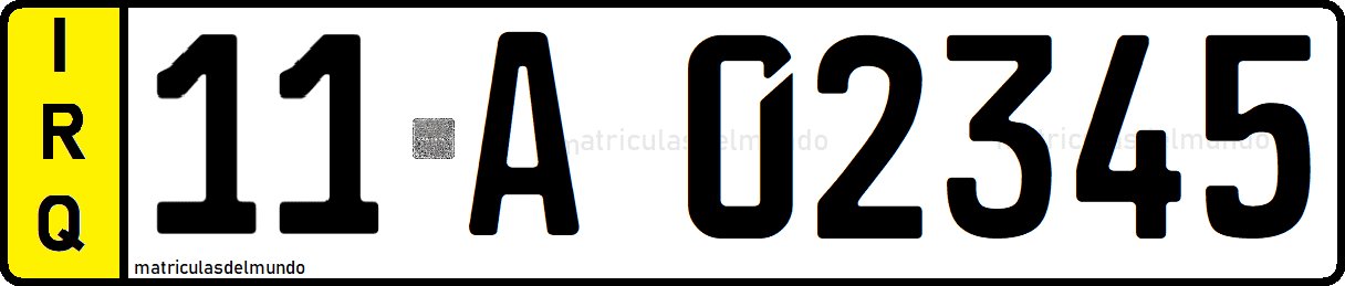 Matrícula comercial de Iraq franja amarilla