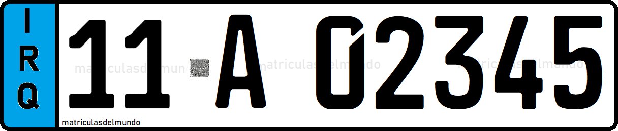 Matrícula azul especial de Iraq