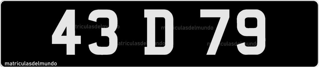 Matrícula de Irlanda antigua con fondo negro