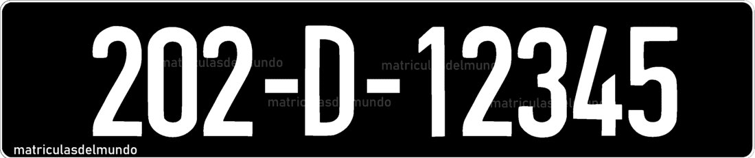 Matrícula militar de Irlanda en color negro