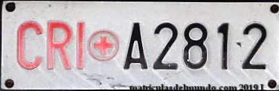Matrícula especial de la Cruz Roja italiana sistema antiguo