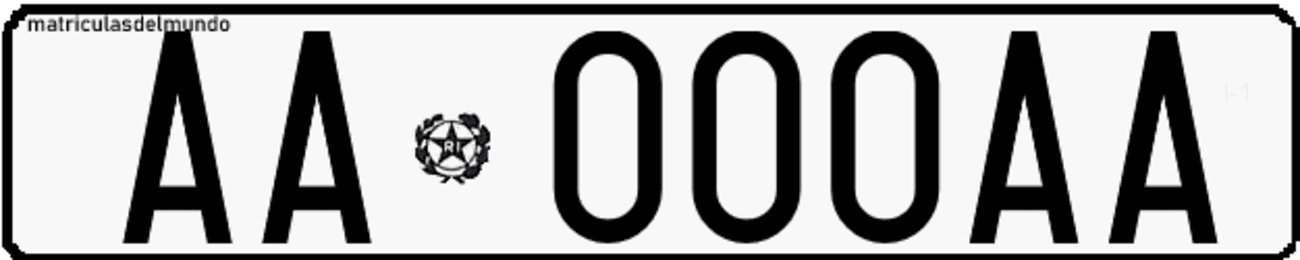 Matrícula italiana AA000AA correspondiente a enero de 1994