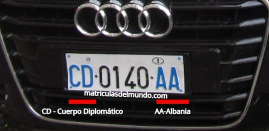matricula de coche del cuerpo diplomático de Italia Audi