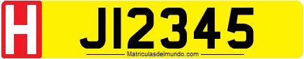 Matrícula de ejemplo de alquiler de Jersey GBJ