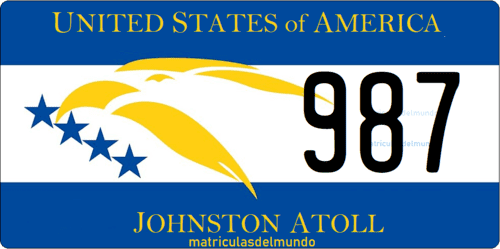 Matrícula de coche de Atolón Johnston actual en Oceanía