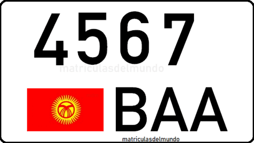 Matrícula antigua de Kirguistán de formato alto