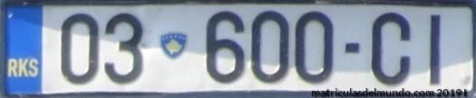 matrícula de Kosovo de la región de Peje