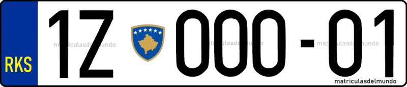 matrícula de Kosovo especial para coche oficial a nivel nacional con letra Z