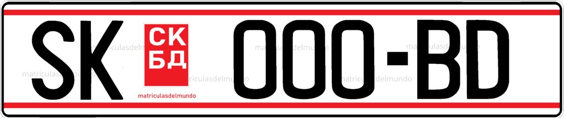 Imagen matrícula antigua Macedonia del Norte