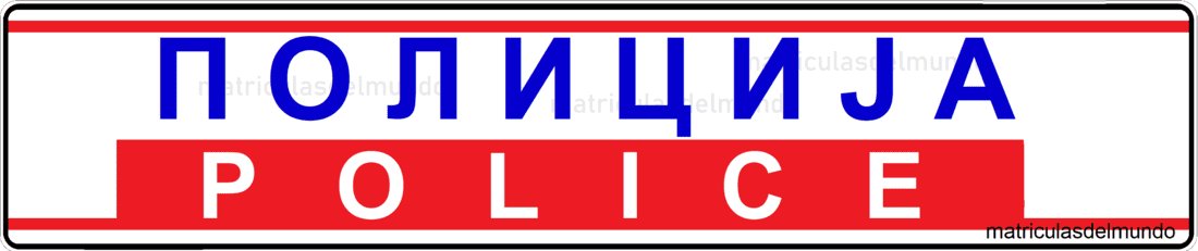 matrícula de policía con letras POLICE