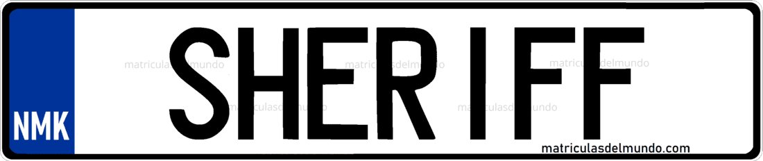 matrícula de Macedonia del Norte personalizada Sheriff