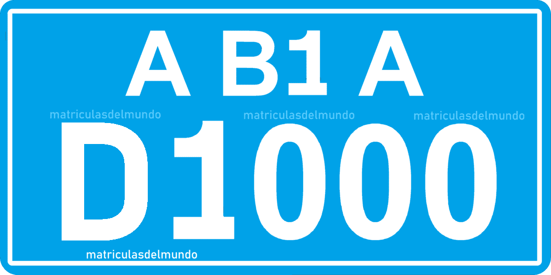 matrícula de coche de Maldivas con fondo azul para cuerpo diplomático