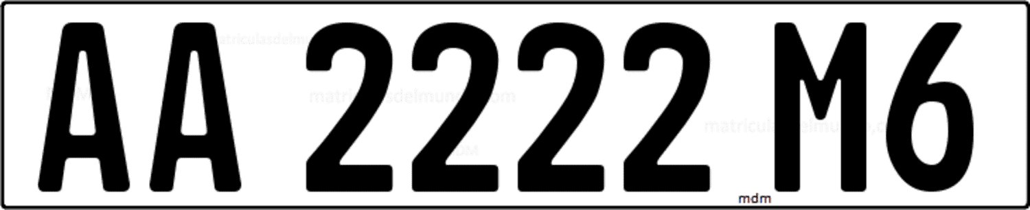 Antigua matrícula de coche de Mali con código de Tombouctu M6