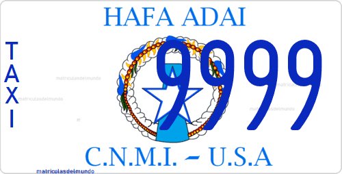 Matrícula de las Islas Marianas del Norte de taxi