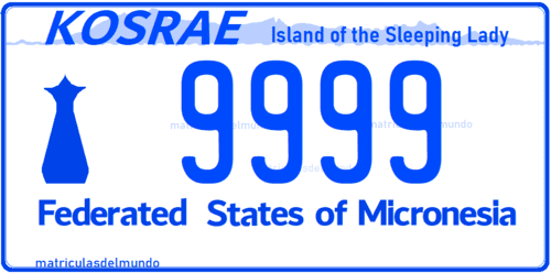 matrícula de coche de Kosrae actual