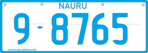 Matrícula de Nauru antigua azul 98765