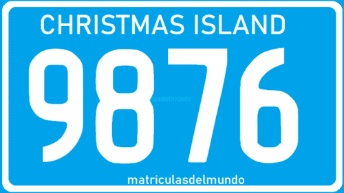 Matrícula antigua de la Isla de Navidad azul 9876