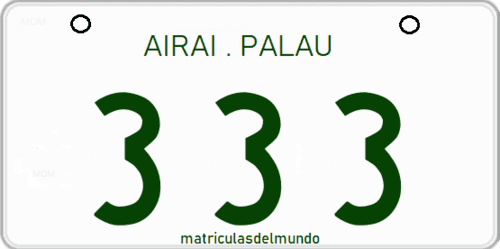 Matrículas actuales de Airai en Palau