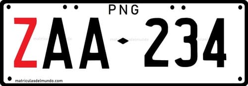 matrícula blanca vehículo gobierno ZAA234 Papúa Nueva Guinea