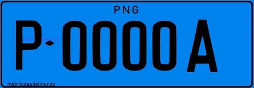 matrícula azul servicio público rural papua nueva guinea P0000A