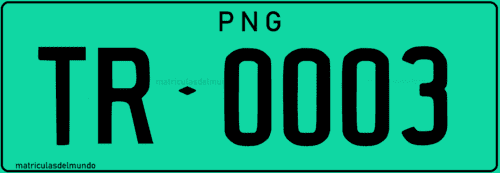 matrícula verde de remolque de papua nueva guinea TR0003