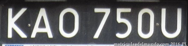 matrícula de coche de Polonia Matricula de Polonia antigua negra KATOWICE PRIMERA