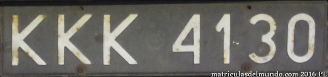matrícula de coche de Polonia Matricula de Polonia antigua negra KKK KRAKÓW CRACOVIA