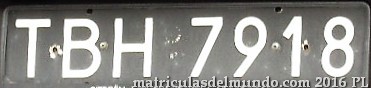 matrícula de coche de Polonia Matricula de Polonia antigua negra TARNOBRZEG LICENSE PLATE POLSKA